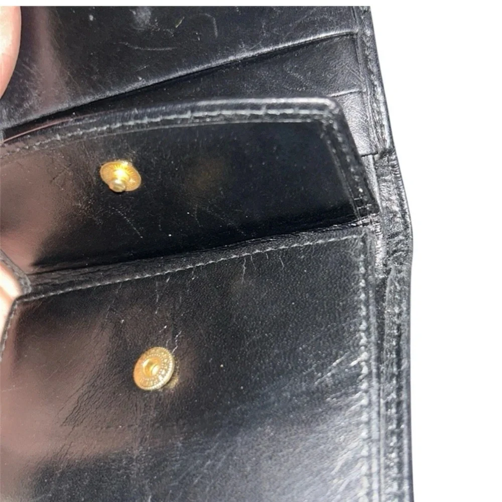 RARE DIOR Black Wallet Compact Gold Accents Authentic Stunning Good Condition